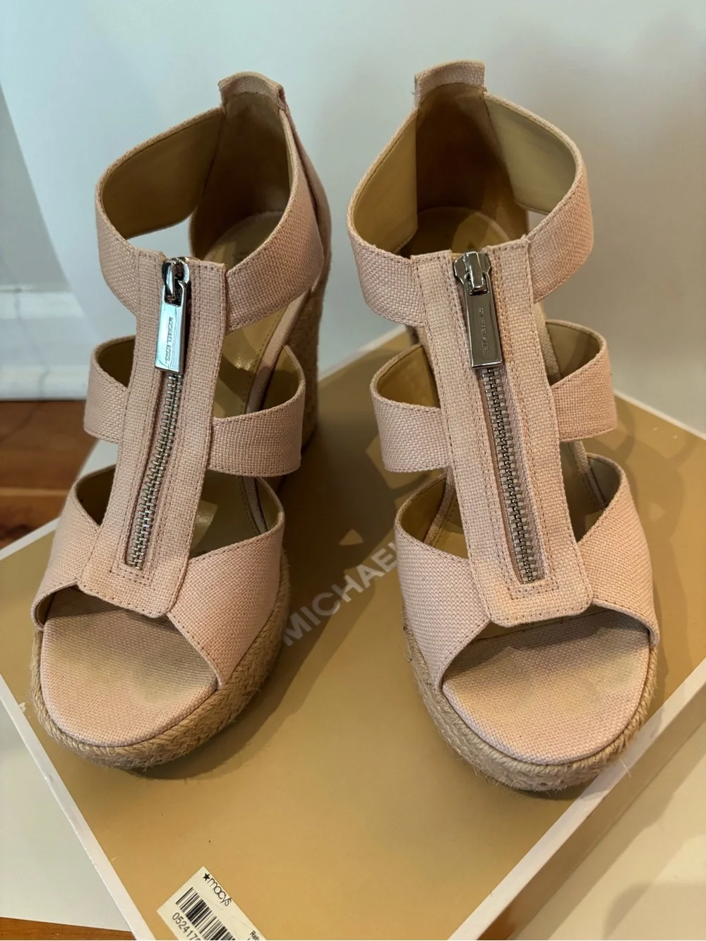 MICHAEL Michael Kors Blush Pink Strappy Wedge Sandals